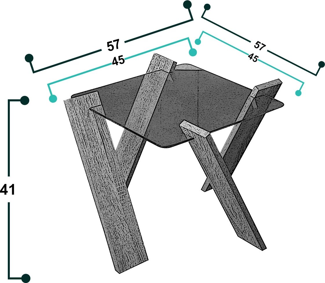 Tavolinë kafeje Hanah Home, Roman Mini, ngjyrë lisi Kafkas