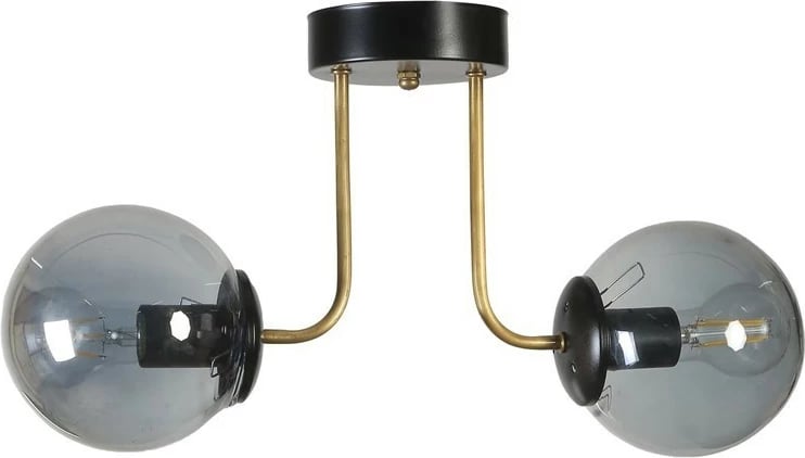 Llambë tavani Opviq Pablo 2, metal e xham, ngjyrë e zezë dhe fume Llambë tavani Opviq Pablo 2, metal e xham, ngjyrë e zezë dhe fume