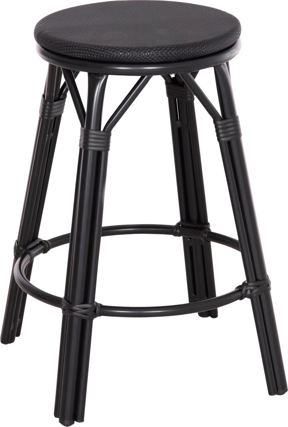 Karrige për bar, lartësi mesatare, pamje bambuje, CHINO FH6286.02, ngjyrë e zezë, Φ43x65H cm