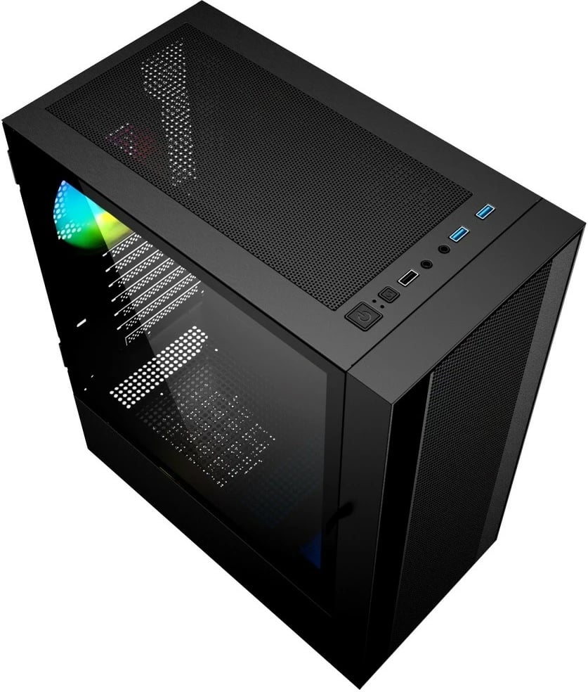 Kasë Gembird Fornax 4000 ARGB, Midi Tower, ATX, ITX, Micro ATX, e zezë