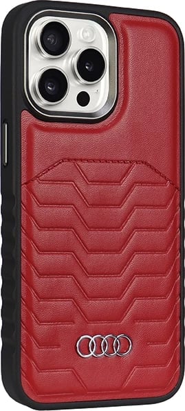 Mbështjellës Audi Synthetic Leather me MagSafe për iPhone 14 Pro Max, Kuq