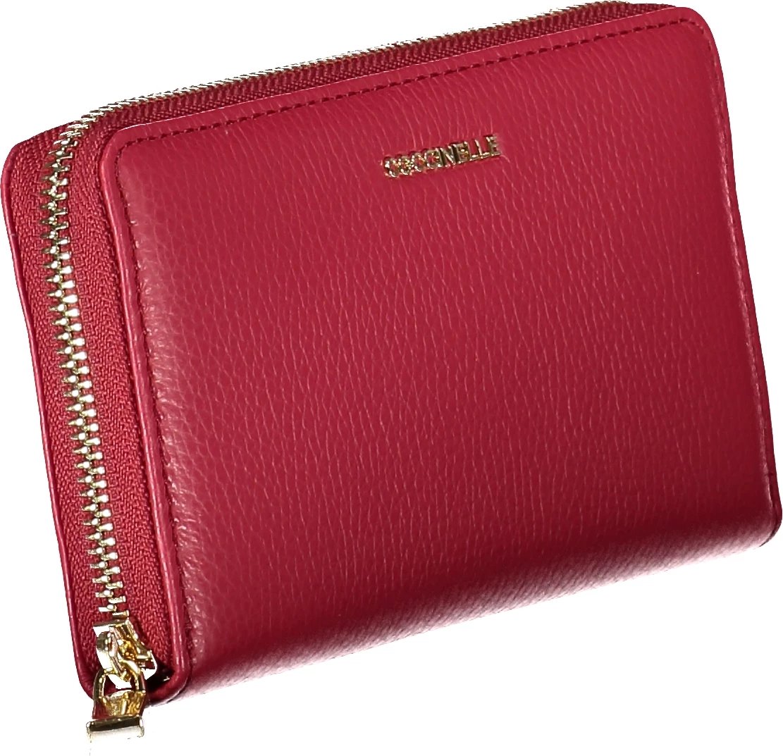 Portofol femra COCCINELLE Metallic Soft, kuqe