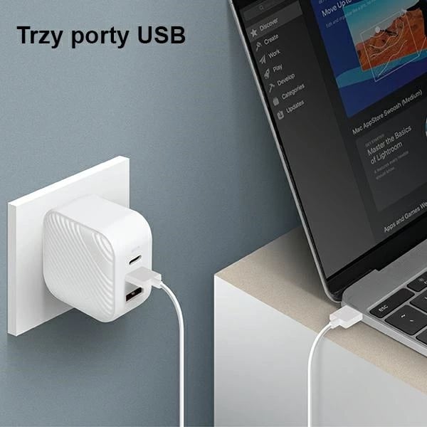 Karikues muri UNIQ Verge Pro 66W, 3 porta USB-C/USB-A, i bardhë
