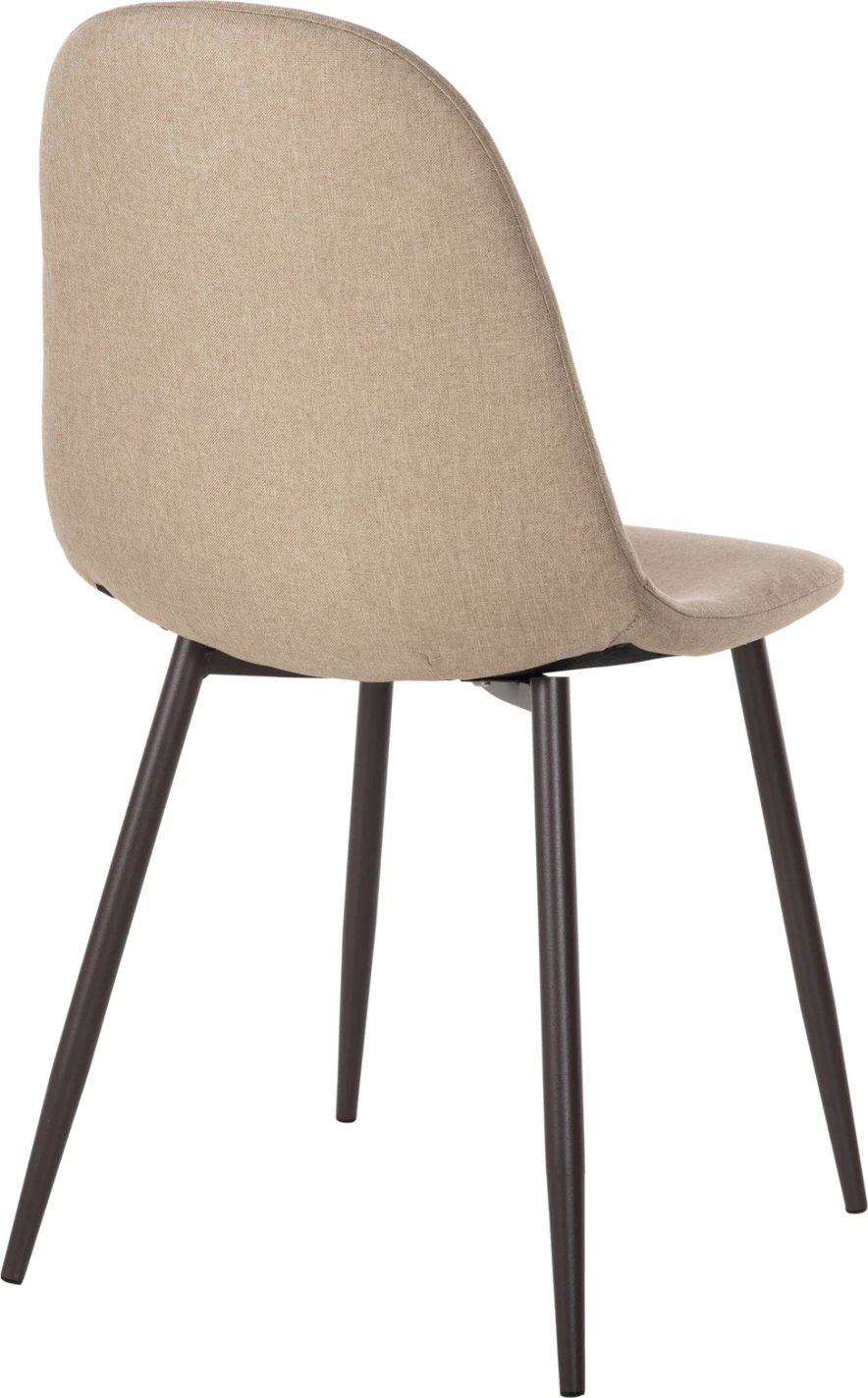 Karrige FH00100.07, pëlhurë bezhë dhe këmbë metalike, 45x52x85 cm., set prej 4 copë