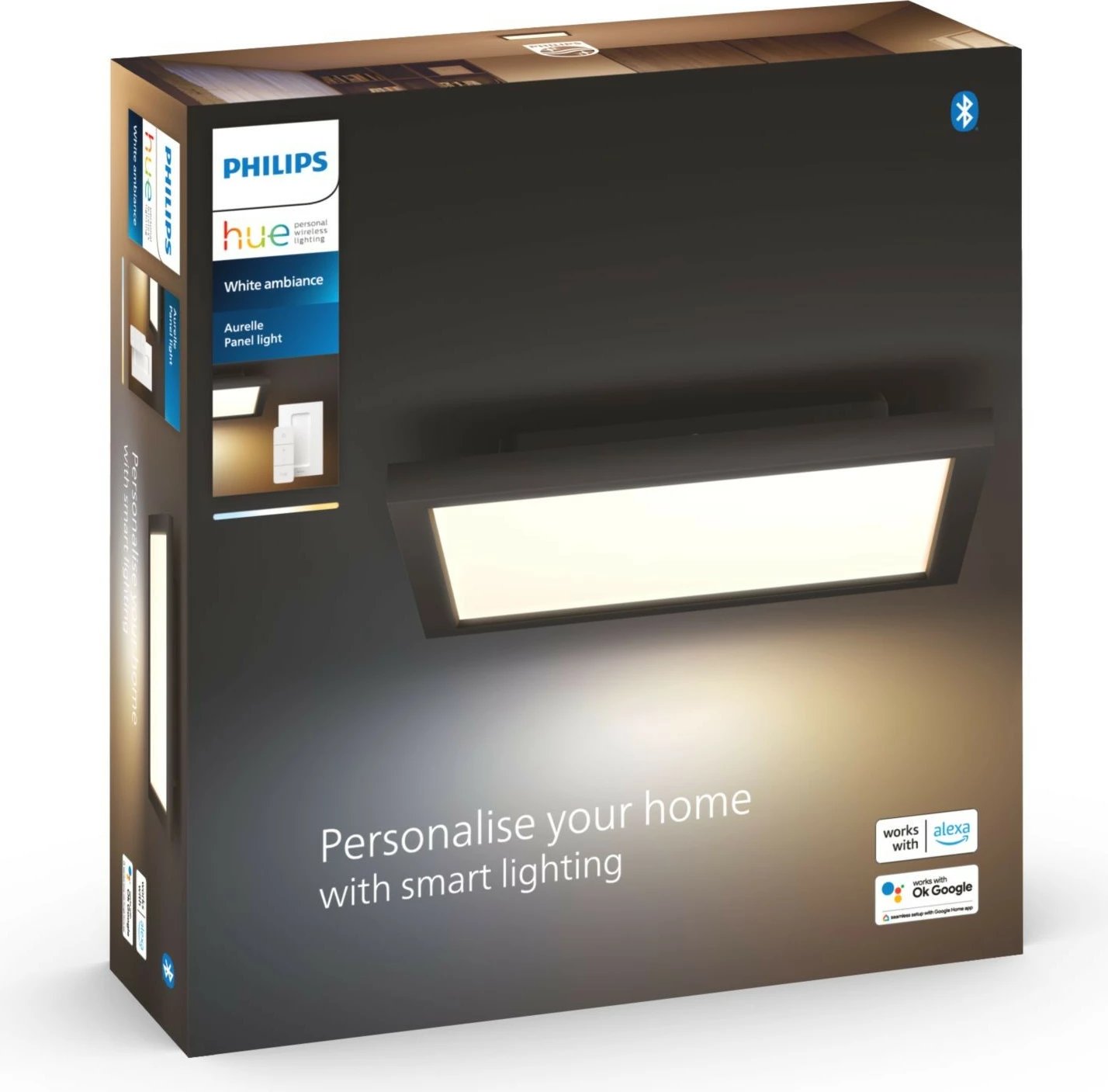 Panel ndriçimi smart Philips Hue White Ambiance Aurelle 30x30, i zi