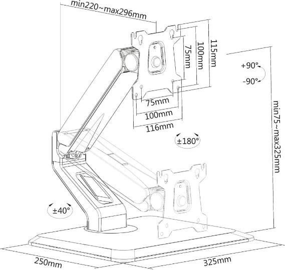 Mbajtëse monitori Techly ICA-LCD 35TS, për tavolinë, 17-32", 10kg, e zezë Mbajtëse monitori Techly ICA-LCD 35TS, për tavolinë, 17-32", 10kg, e zezë