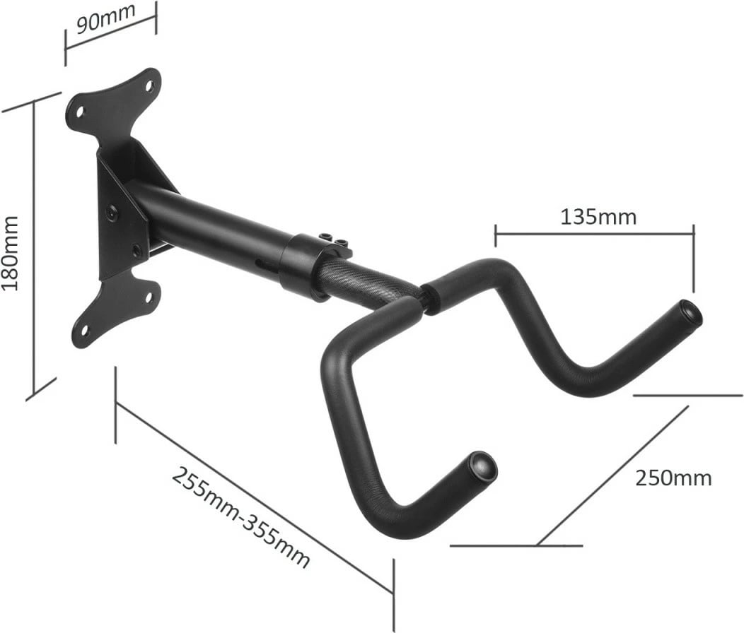 Mbajtëse muri për biçikletë Maclean MC-431, çelik, ngarkesë maksimale 30kg, e zezë