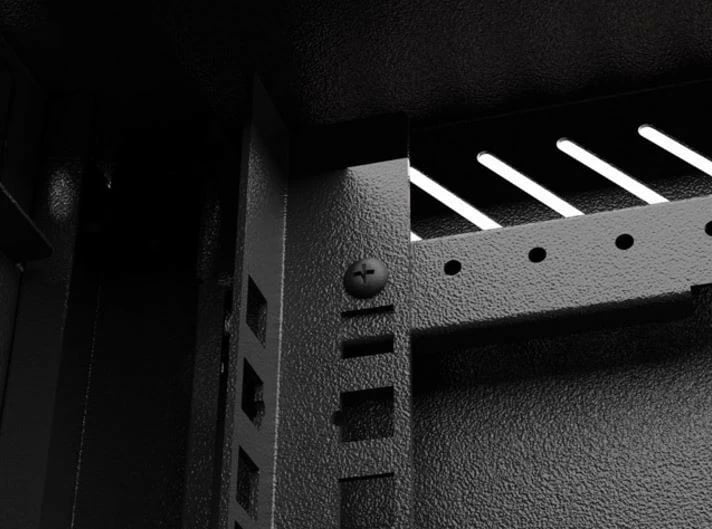 Kabinet RACK montim muri, Lanberg WF11-3306-10B, 10", 6U, 300x300 mm, derë xhami, IP20, ngjyrë e zezë