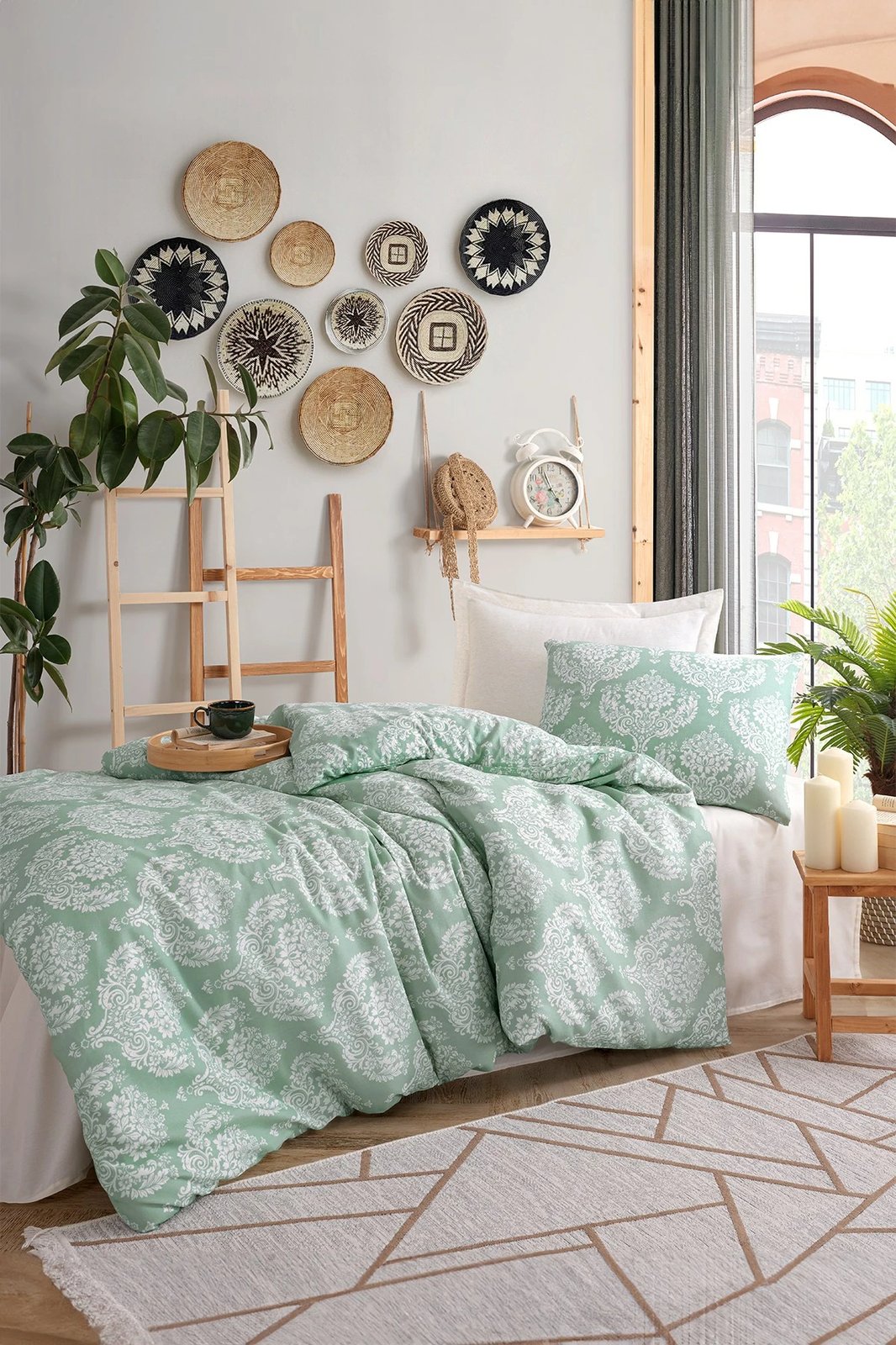 Set mbulesë jorgani single, ngjyrë jeshile ujore, L'essentiel