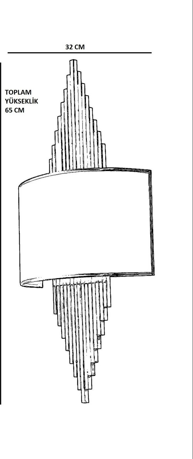 Llambë muri Opviq, Hande - 8764-3P, metal dhe stof, e zezë/bezhë
