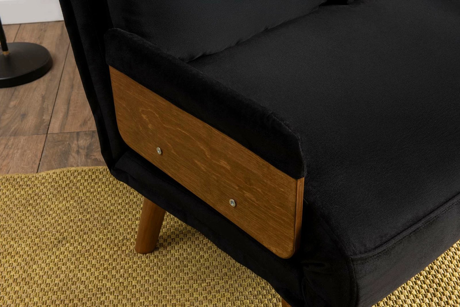 Divan-krevat dy ulëshe Atelier del Sofa Cosmo, ngjyrë e zezë
