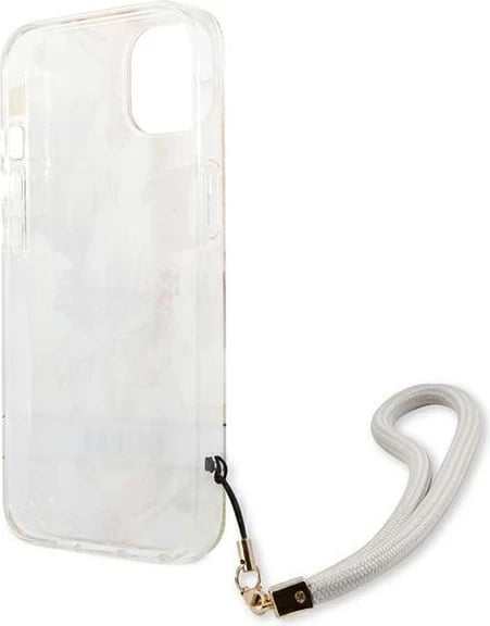 Mbështjellës Guess GUHCP13SHFLSU për iPhone 13 mini 5.4", Flower Strap, vjollcë