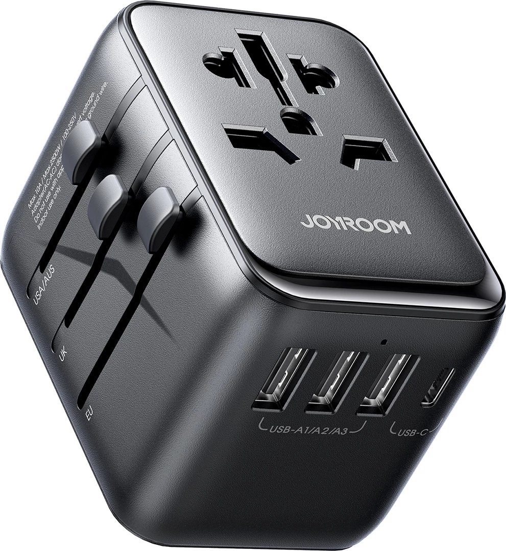 Adapter udhëtimi universal Joyroom JR-TCW01, 17W, 4 porta USB, i zi