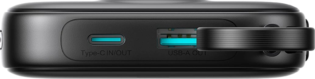 Powerbank Joyroom JR-PBF18, 10000mAh, 22.5W, me kabllo Lightning të integruar + kabllo USB-C 25cm, e zezë