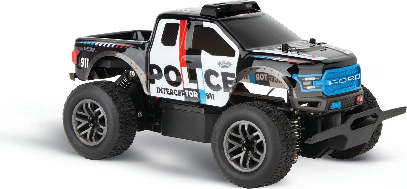 Makine lodër Carrera Ford F-150 Raptor Police RC, 2.4GHz, offroad, 20 min bateri, zi/bardh/blu