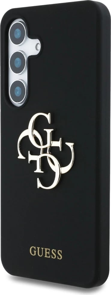 Mbështjellës Guess Silicone Big 4G Logo Bottom Script për Samsung Galaxy S25, i zi
