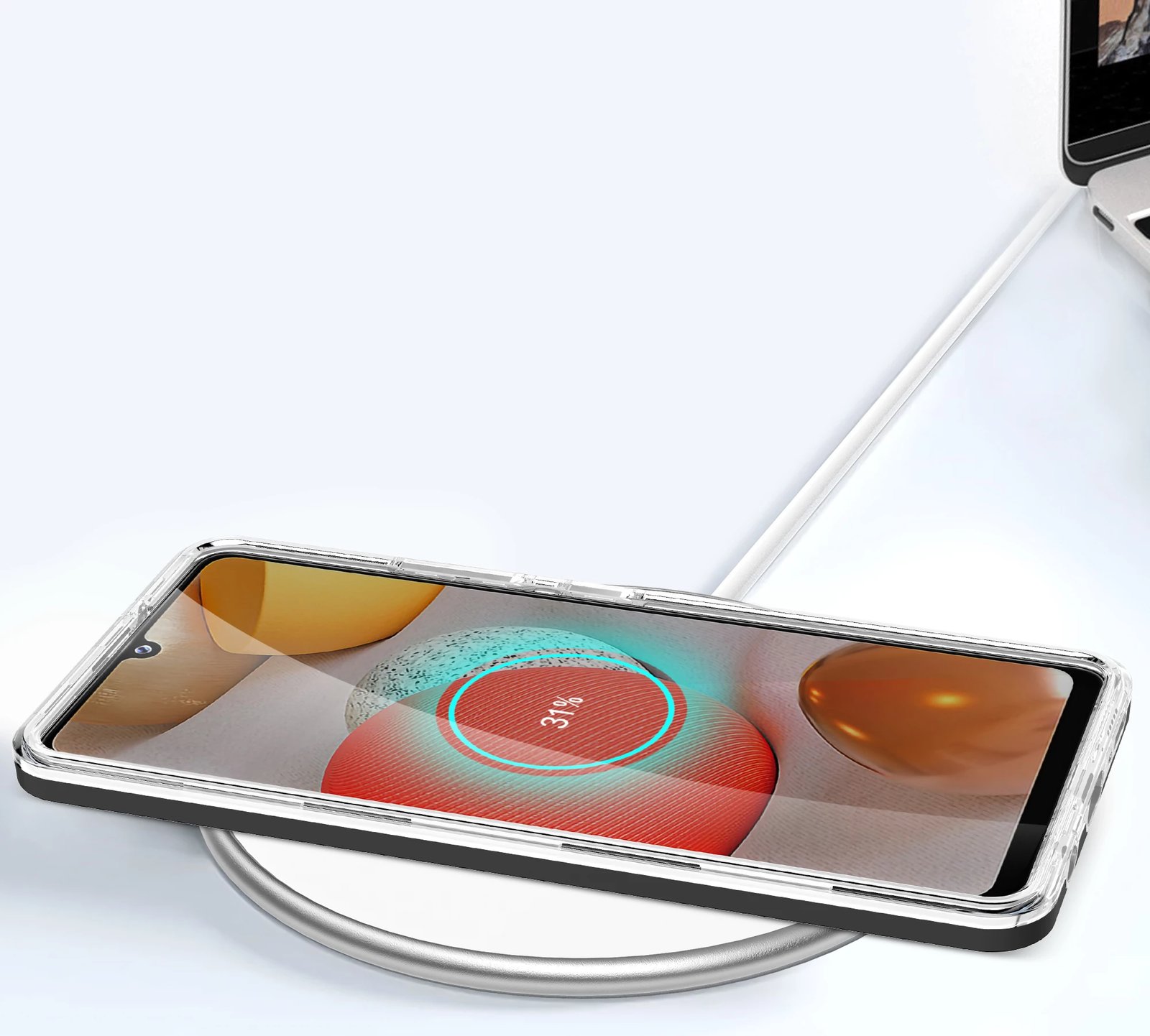 Mbështjellës Hurtel Hybrid Armor Clear 3in1 për Samsung Galaxy A42 5G, i zi/transparente
