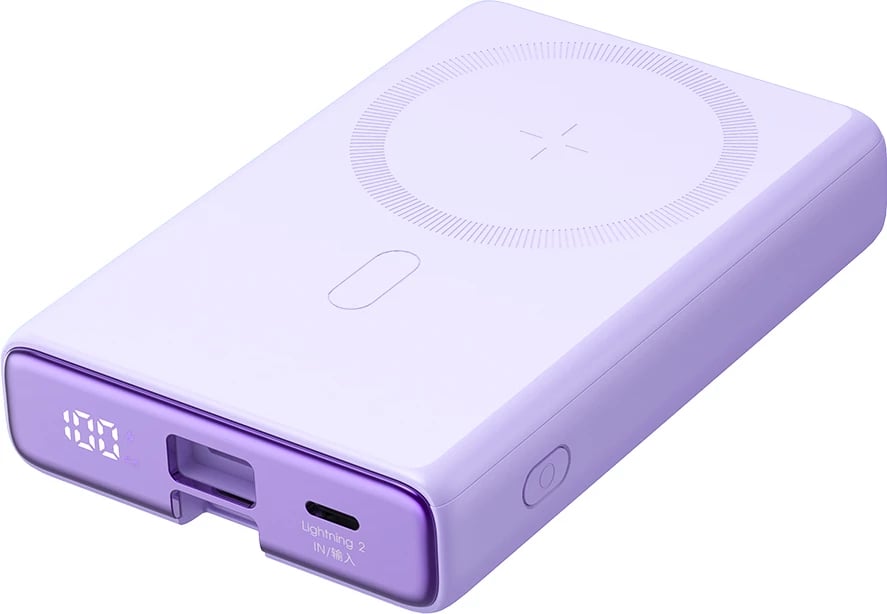 Powerbank Joyroom JR-PBM01, 10000mAh, 20W, MagSafe, me mbajtëse, USB-C & Lightning, Vjollcë