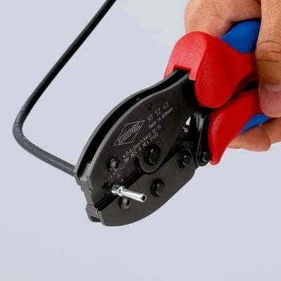 Vegël krimpimi Knipex PreciForce MC4/EVO2, doreza kuqe/blu