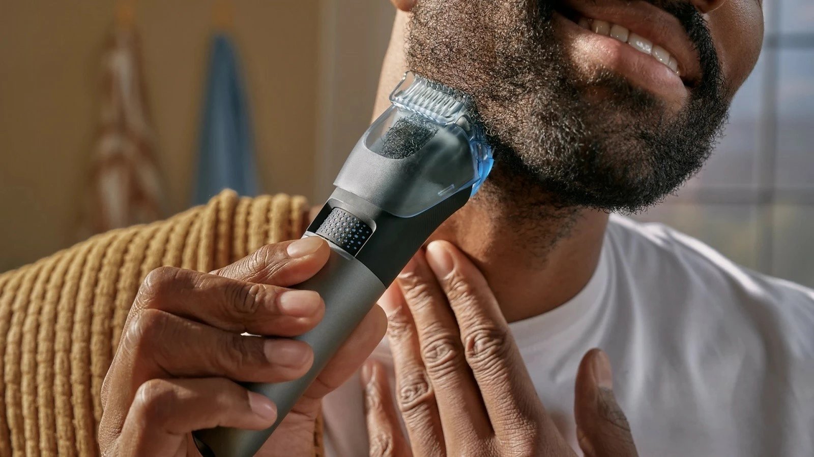 Trimmer mjekre, Philips BT7670/15, 40 nivele 0.4–20 mm, teh metal vetë-mprehës, 120 min, Wet & Dry, gri
