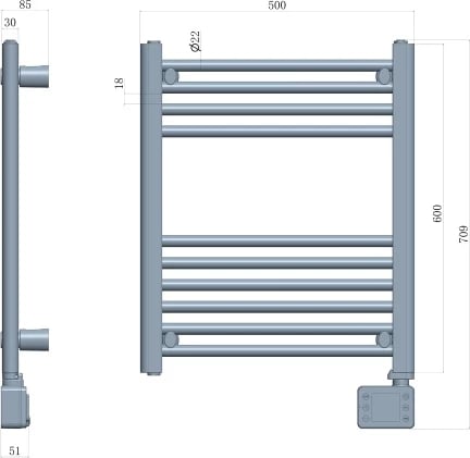 Radiator banjoje elektrik LED, Adler, AD 7823, 400W, 50x70cm, IP24, i bardhë