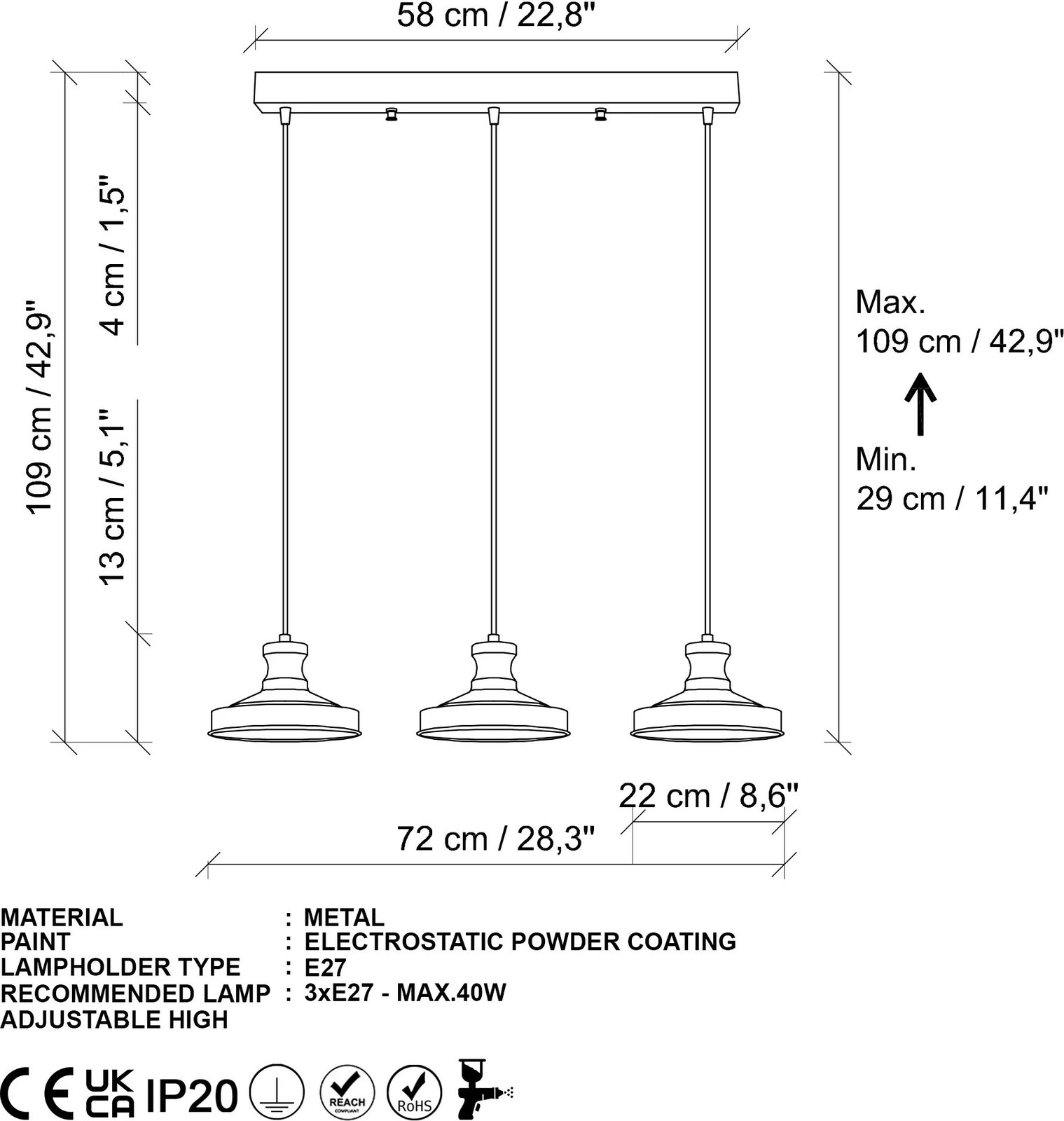 Llambë tavani Opviq, Gullu, ngjyrë ari, 182Gold-2