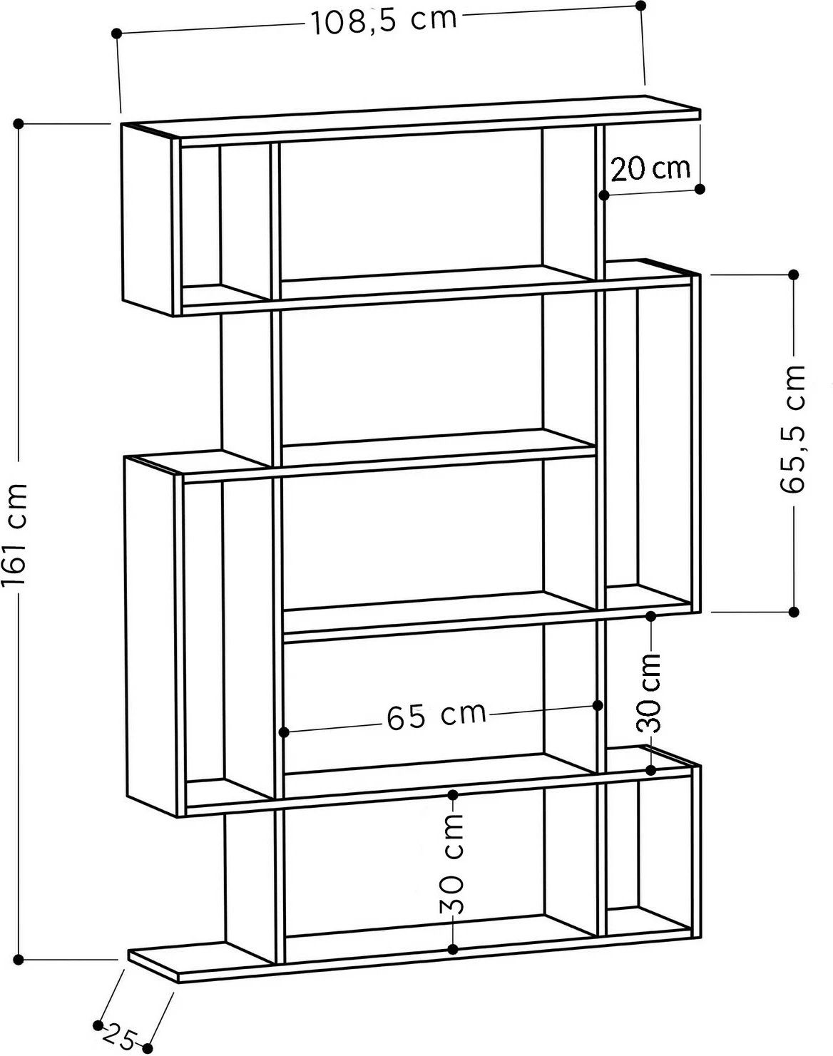 Raft librash Skye Decor, ngjyrë lisi Sonoma, antracit, 110x161x25.5cm