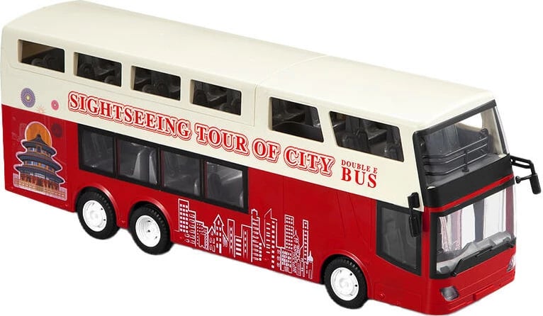 Autobus turistik me telekomandë Double Eagle E640-003, 1:18, i kuq/bardhë
