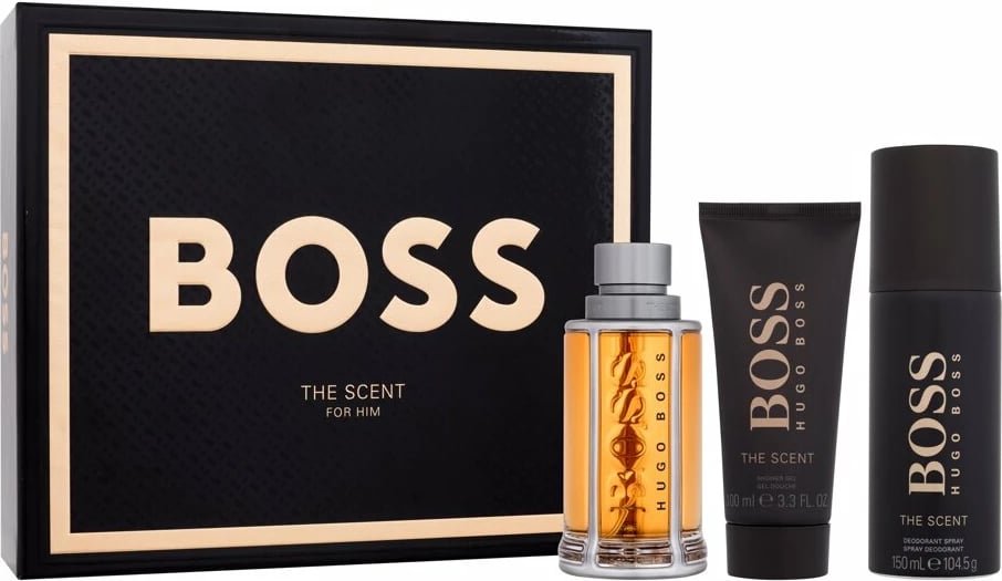Set Eau de Toilette, Deodorant, Shower Gel HUGO BOSS për meshkuj, 100ml + 150ml + 100ml
