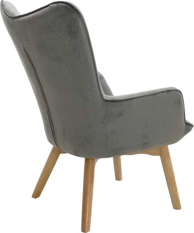 Fotel Kido kadife ngjyrë argjendi-gri