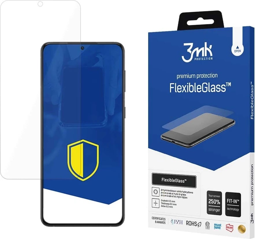 Mbështjellës 3MK FlexibleGlass për Celular Samsung Galaxy S22, Transparent