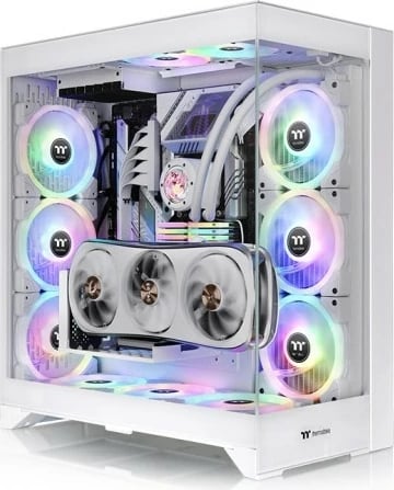 Kasë, Thermaltake, CTE E660 MX TG CA-1Y3-00M6WN-01, Midi Tower, ATX/E-ATX/mATX/Mini-ITX, deri në 14 ventilatorë, USB Type-C, xham i temperuar, e bardhë (Snow)