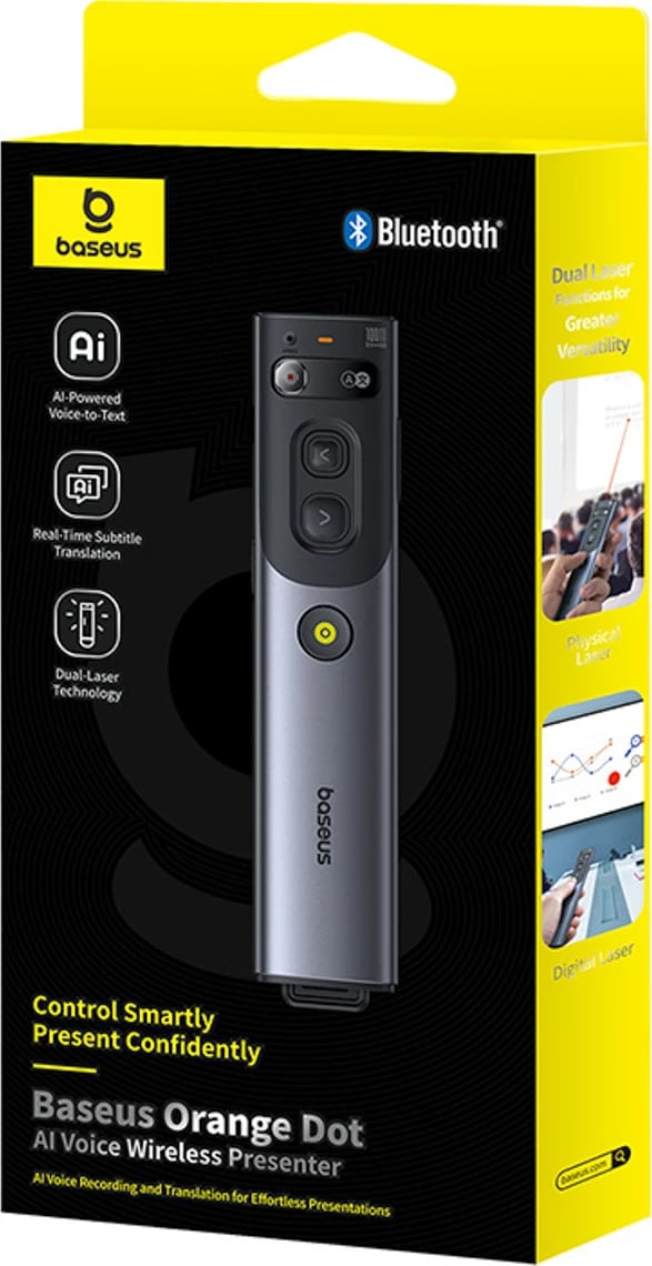 Lazer pointer Baseus Orange Dot BS-OH065 me AI dhe përkthim automatik, Gri