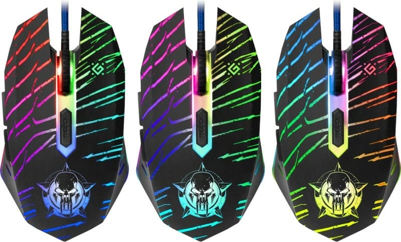 Maus gaming Defender DARK AGENT GM-590L, me kabllo, 12800 dpi, i zi