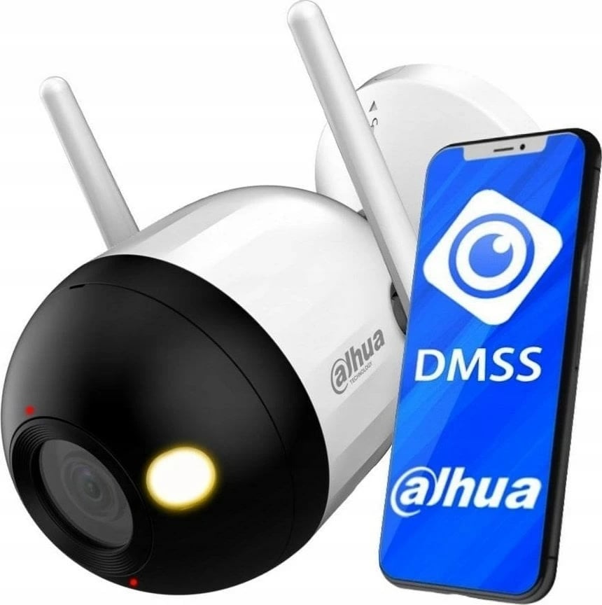 Kamerë sigurie IP Dahua IPC-HFW1239DQ-PV-STW, 2 MP, e bardhë