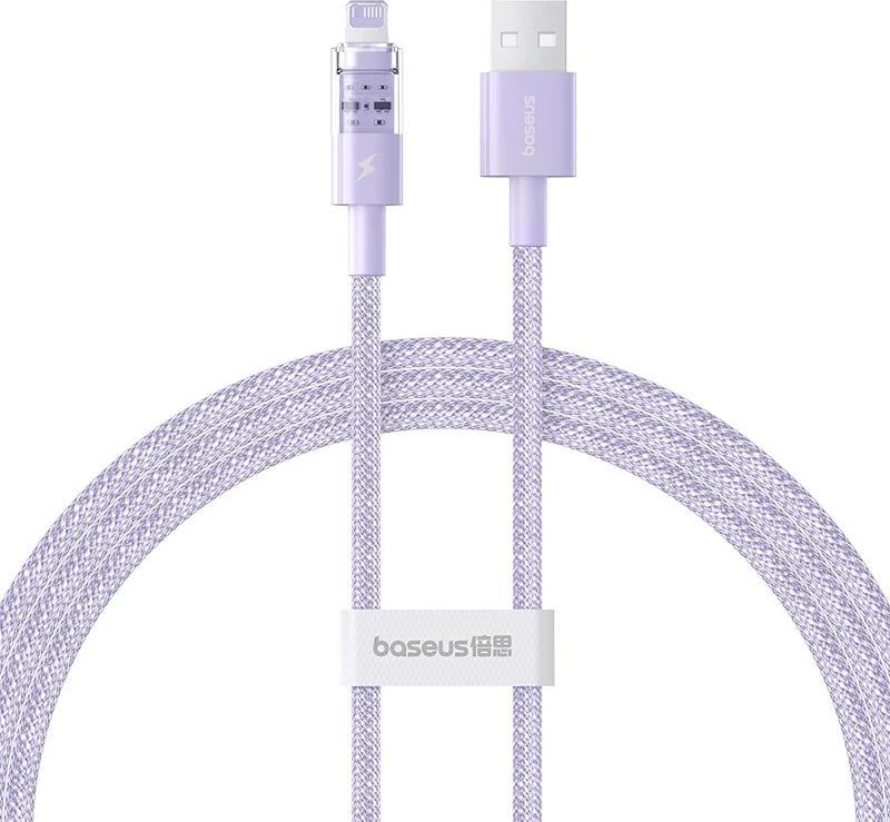 Kabllo Baseus Gem USB në IP, 2.4A, 1 m, Vjollcë