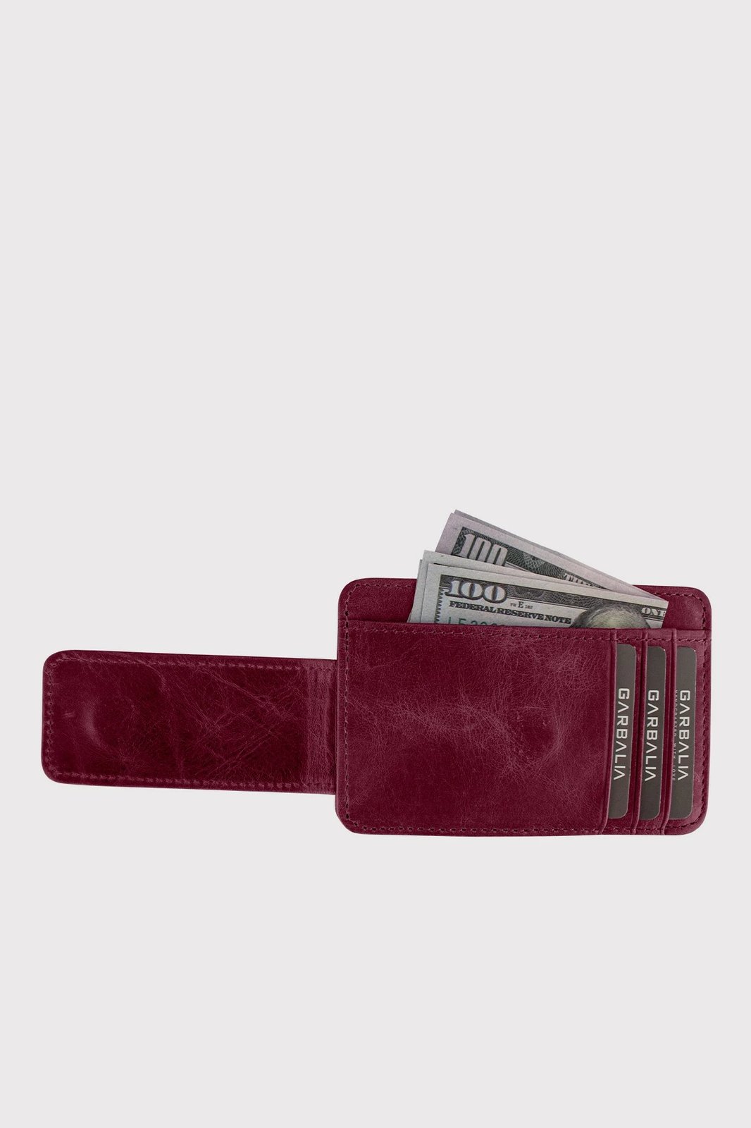 Portofol për burra, lëkurë natyrale, ngjyrë burgundy, Zoozie Bags Pisa Crazy