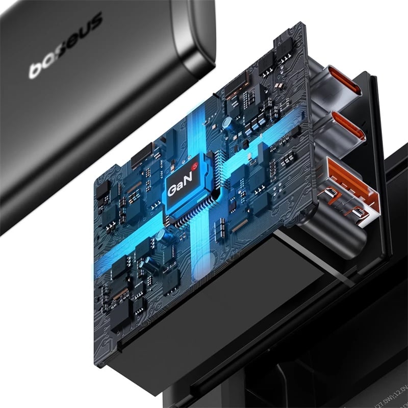 Karikues muri Baseus Cube Pro, 65W, 2x USB-C, USB-A, i zi