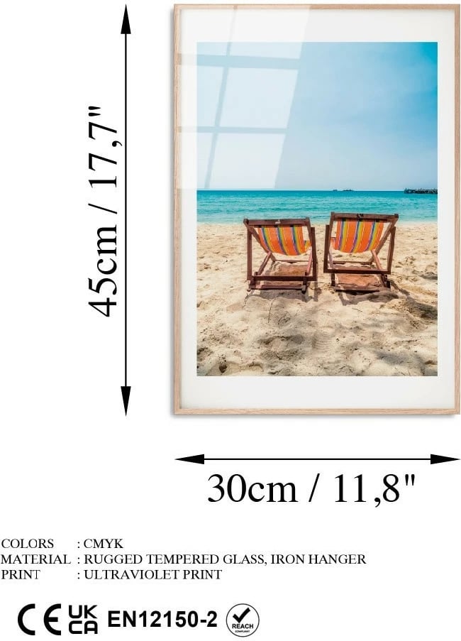 Pikturë dekorative prej xhami të temperuar, Wallity UV-1048, 30x45cm