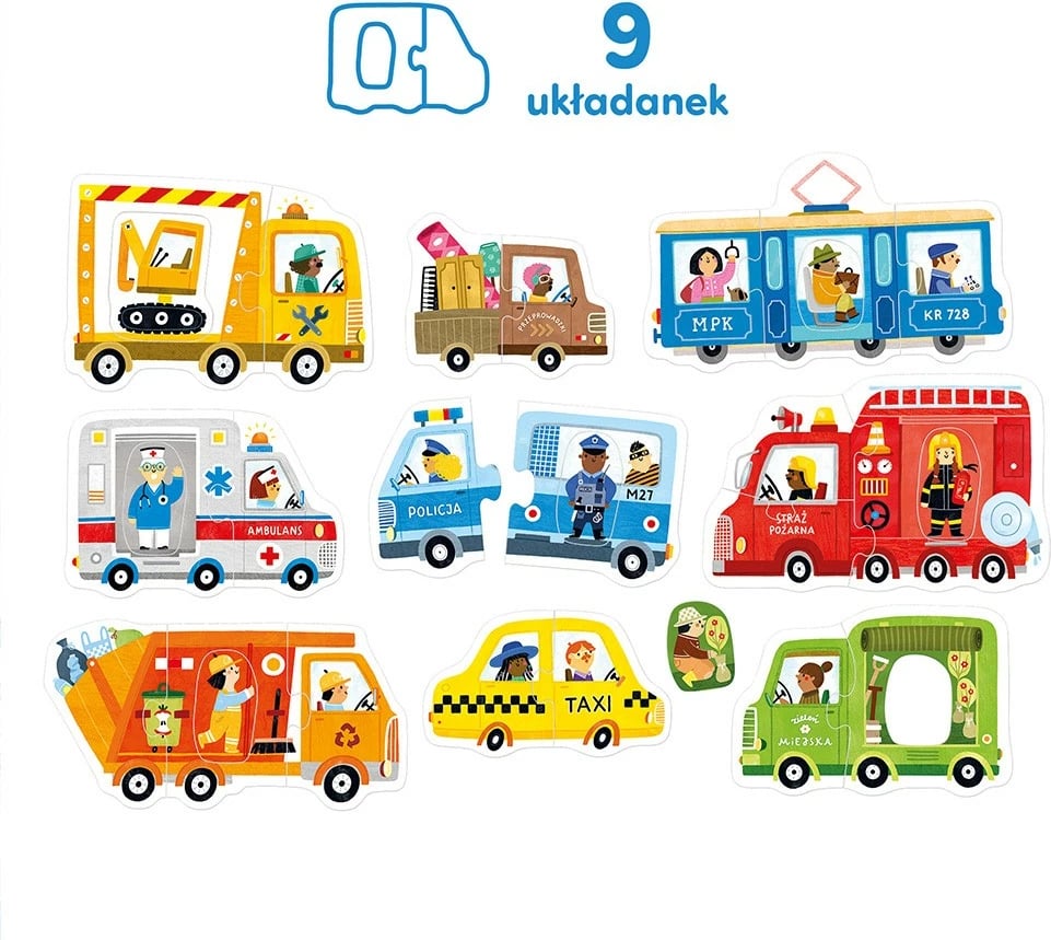 Puzzle edukativ CzuCzu First Puzzle - Vehicles, 28 pjesë, për fëmijë 2+