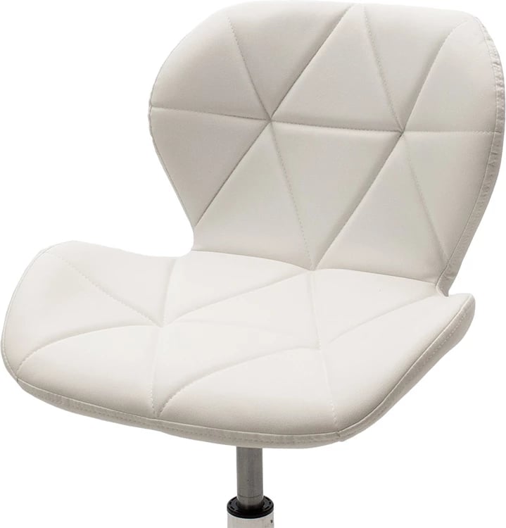 Karrige zyre Frea II, lëkurë sintetike e bardhë, 47x52x82-95 cm