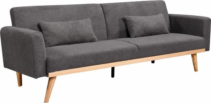 Krevati-sofë Panta, 3 vende, ngjyrë gri e errët, 210x77x77 cm