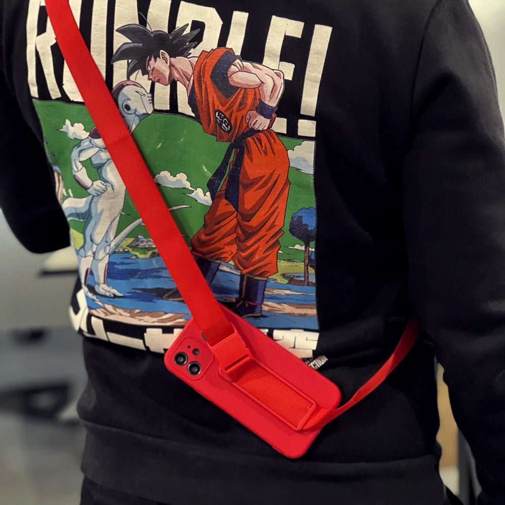 Mbështjellës Hurtel për iPhone 12 Pro me litar, e kuqe