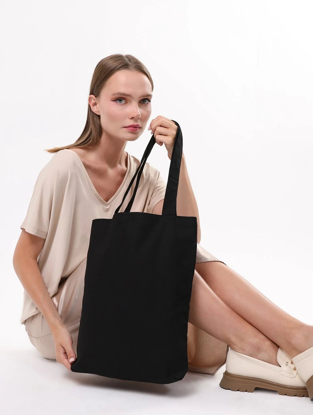 Qese tote Zoozie Bags, 1416, e zezë, 35x40x8cm
