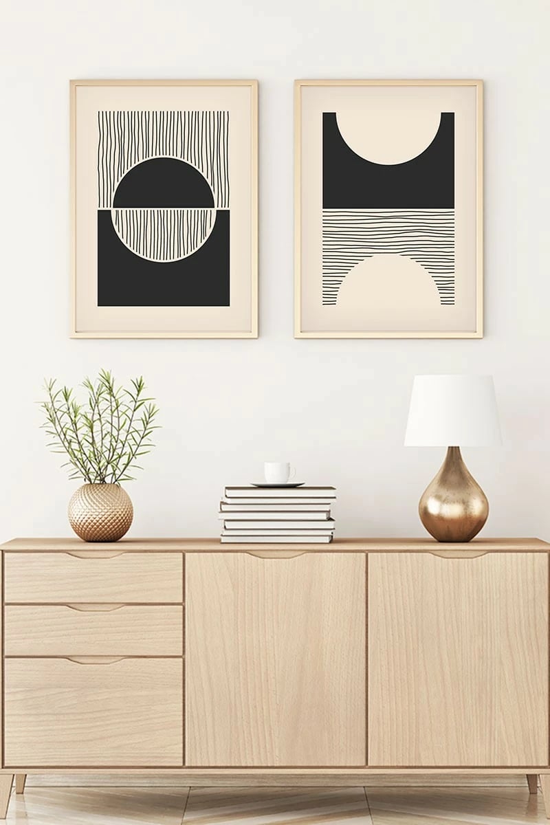 Pikturë dekorative me kornizë MDF (2 copë), Wallity, Huhu80, 50x35cm