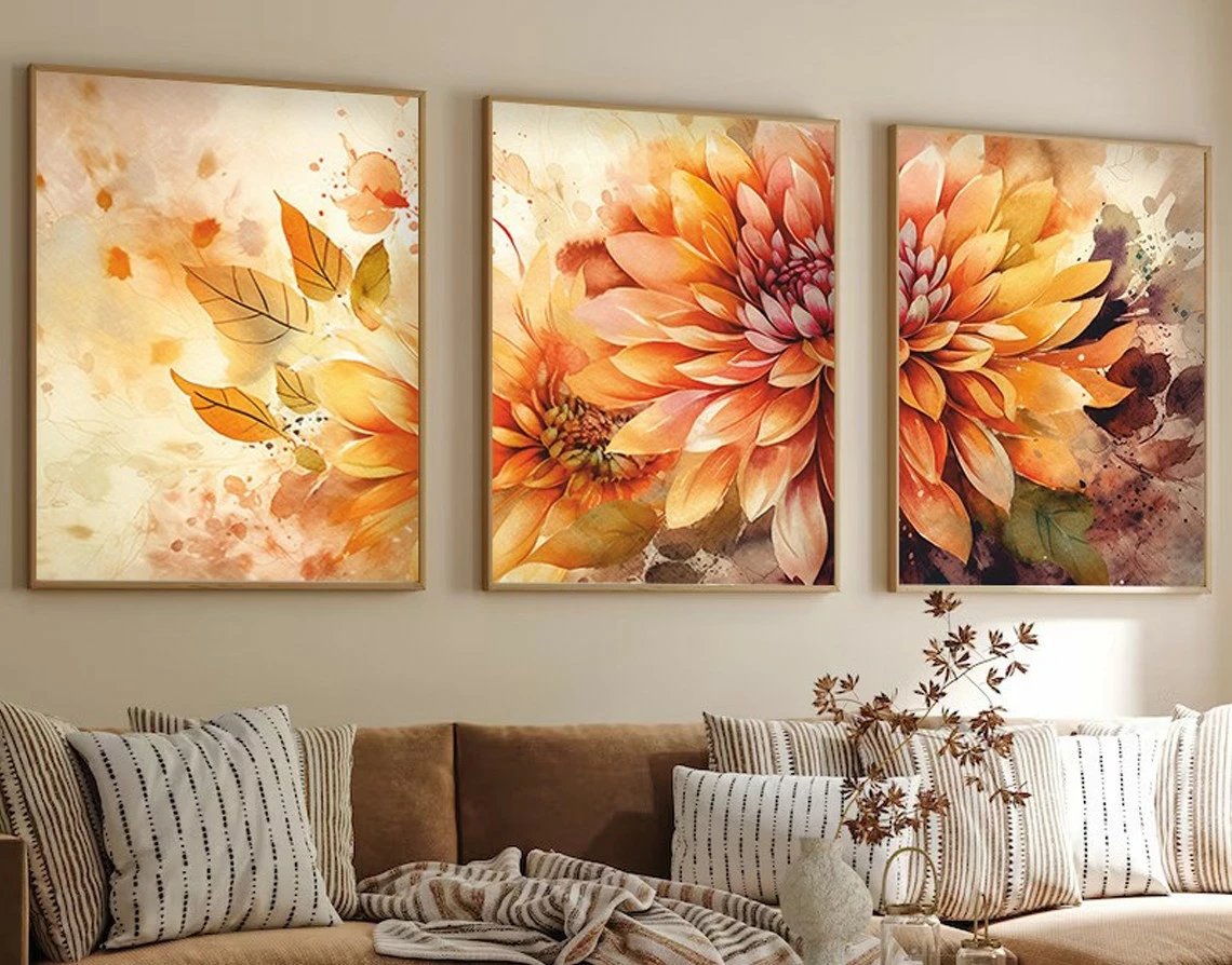 Pikturë dekorative me kornizë MDF (3 copë), Wallity, Huhu220, 35x50cm