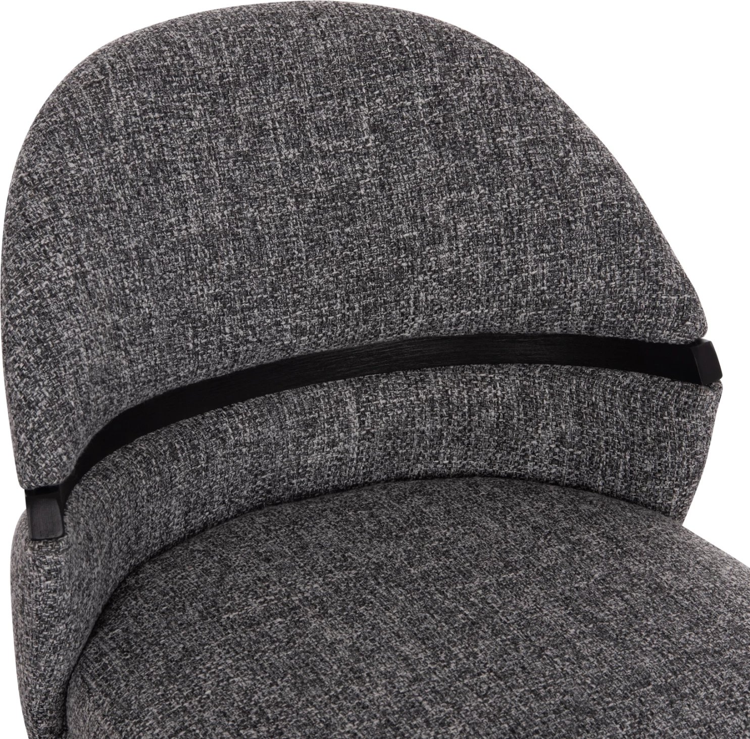 Karrige ngrënieje DEKKER, dru i zi, stof gri, FH18249.02, 50x60x80cm