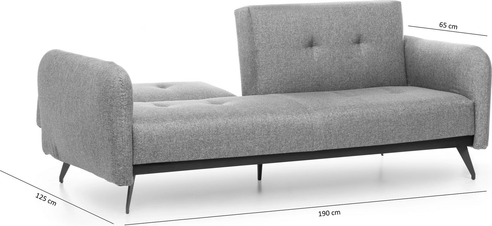 Divan-krevat treshe, ngjyrë gri, Ron Sofabed, GR111