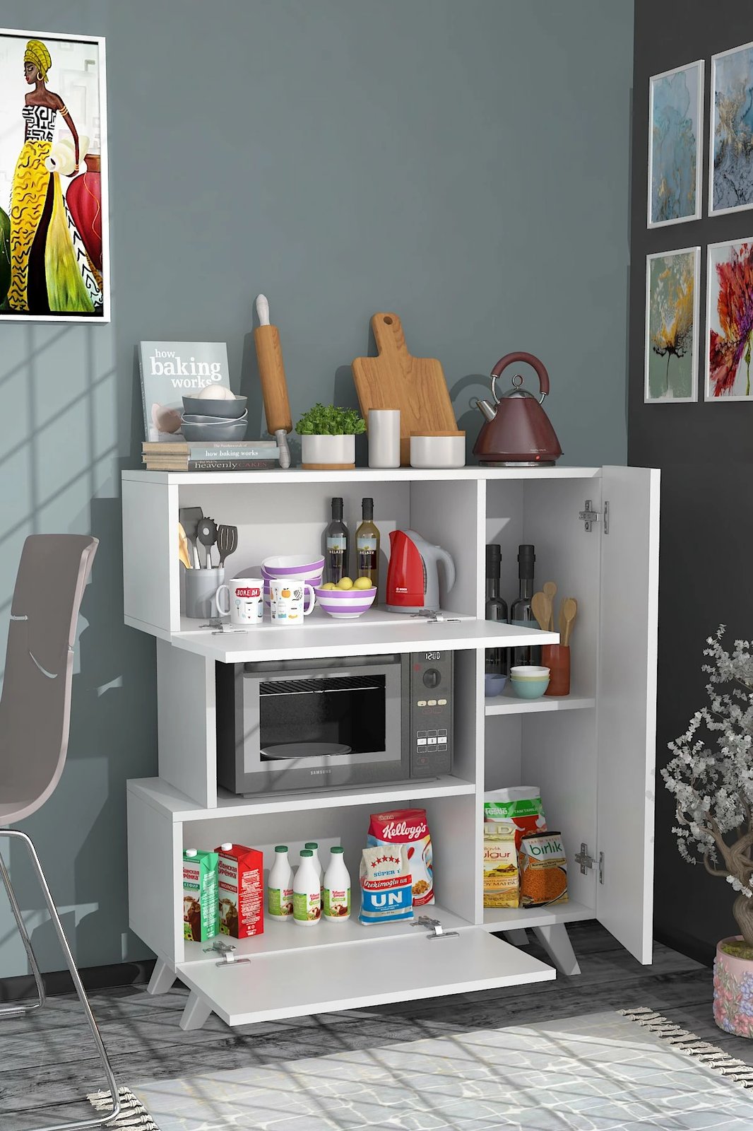 Dollap multifunksional Hanah Home, Bambi, i bardhë