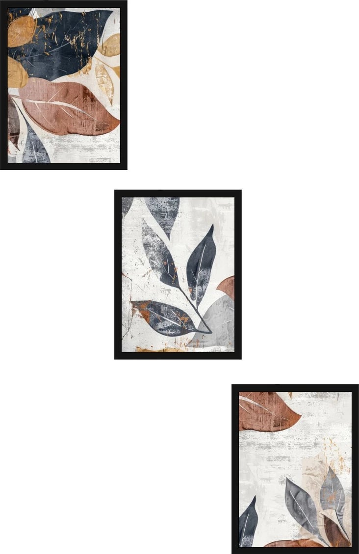 Pikturë dekorative me kornizë MDF (3 copë), Wallity, Huhu467S, 50x70